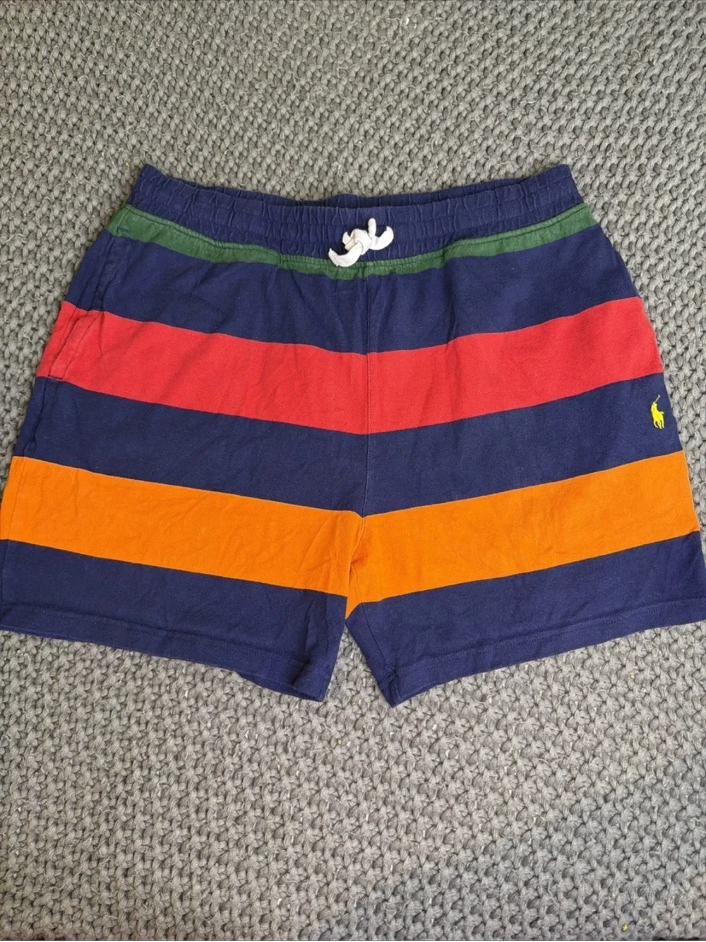Polo Ralph Lauren Multicolor Striped Drawstring Shorts Men Size L 100% Cotton